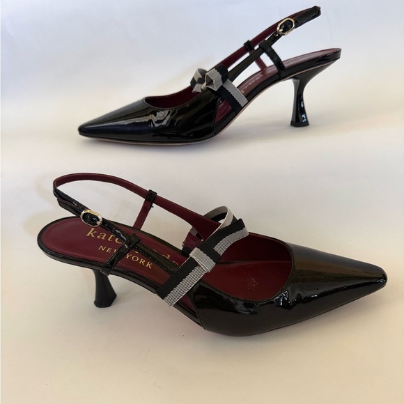 Kate Spade New York Maritza Pointed Slingback Patent Leather Pumps, Size 9.5B - Picture 9 of 11